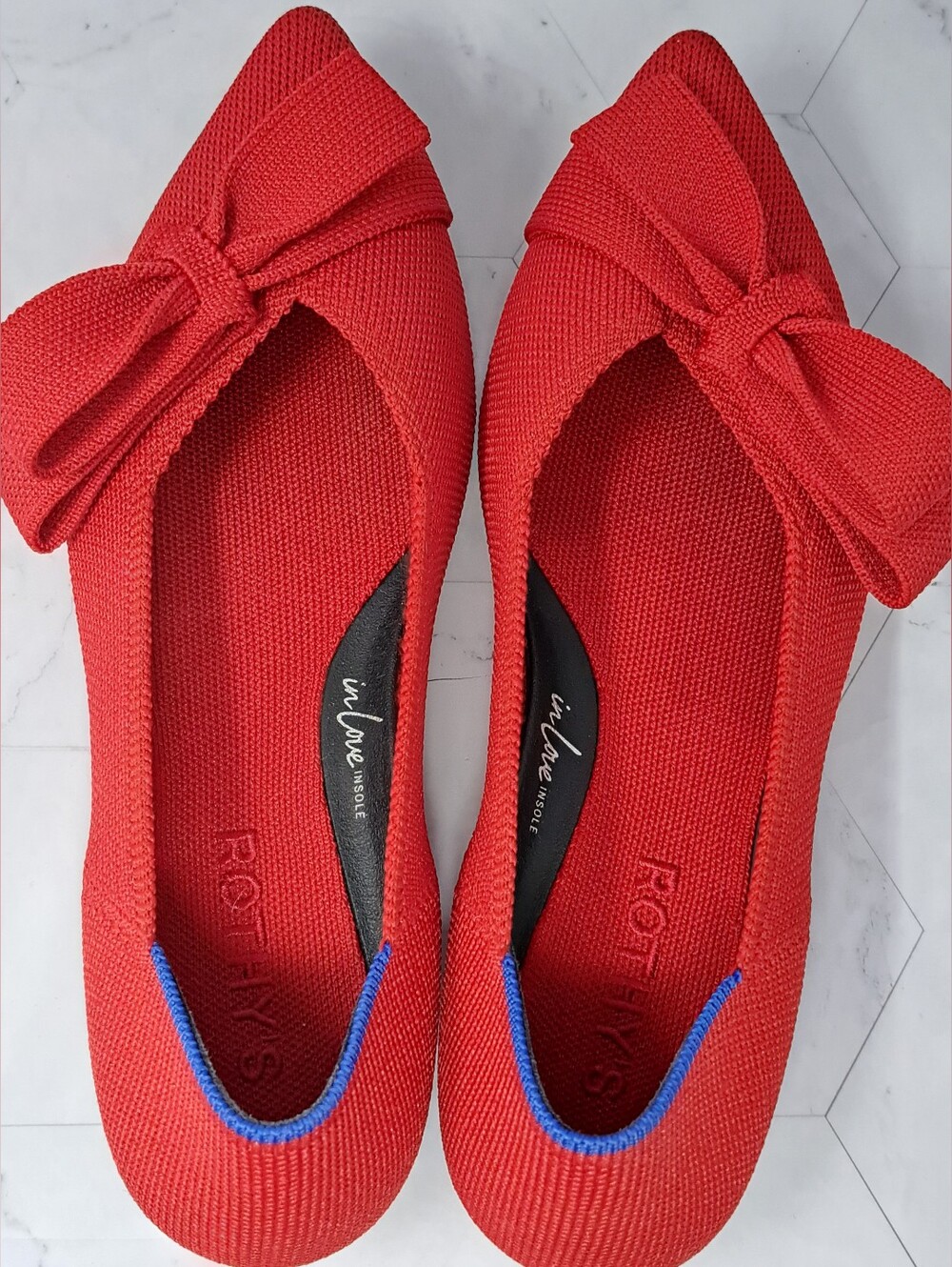Rothy's The Bow Point II flat - Cupid Red Size 6 - Picture 6 of 6